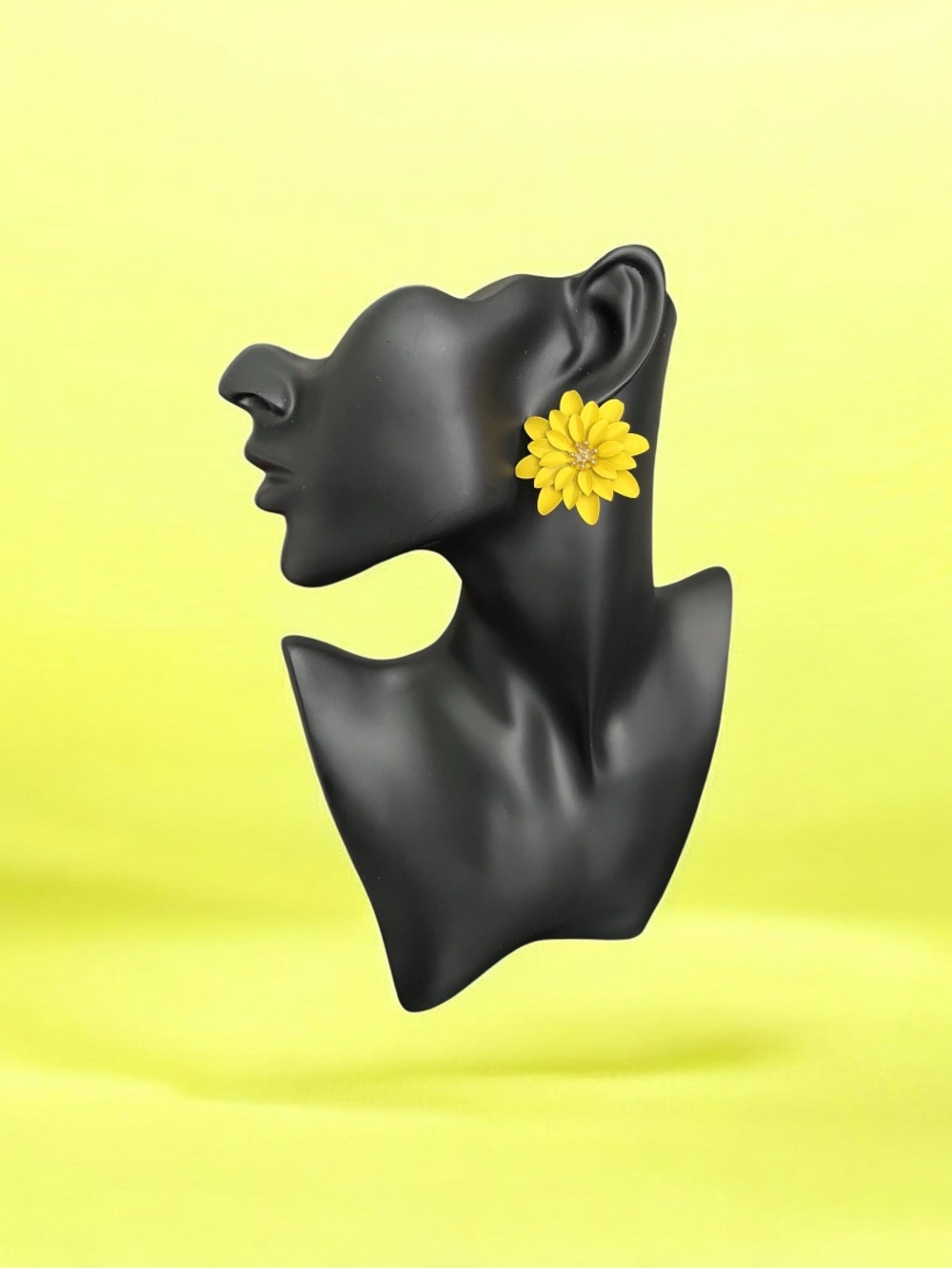 Yellow Flower Statement Fashion Earrings